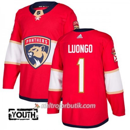 Barn Ishockey Florida Panthers Tröja Roberto Luongo 1 Adidas 2017-2018 Röd Authentic